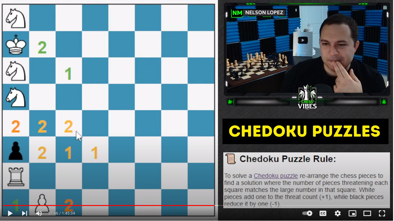Watch Nelson from “Chess Vibes” play Chedoku and explain the game